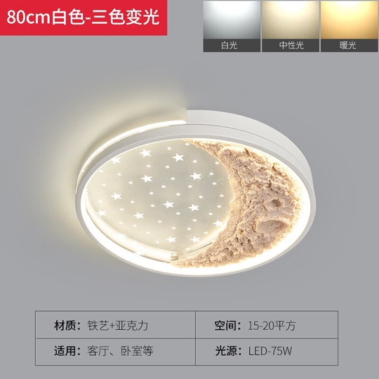 Modern Moon Ceiling Light Luxury Simple Bedroom Chandelier Creative Home Warm Sky Star Dining Room