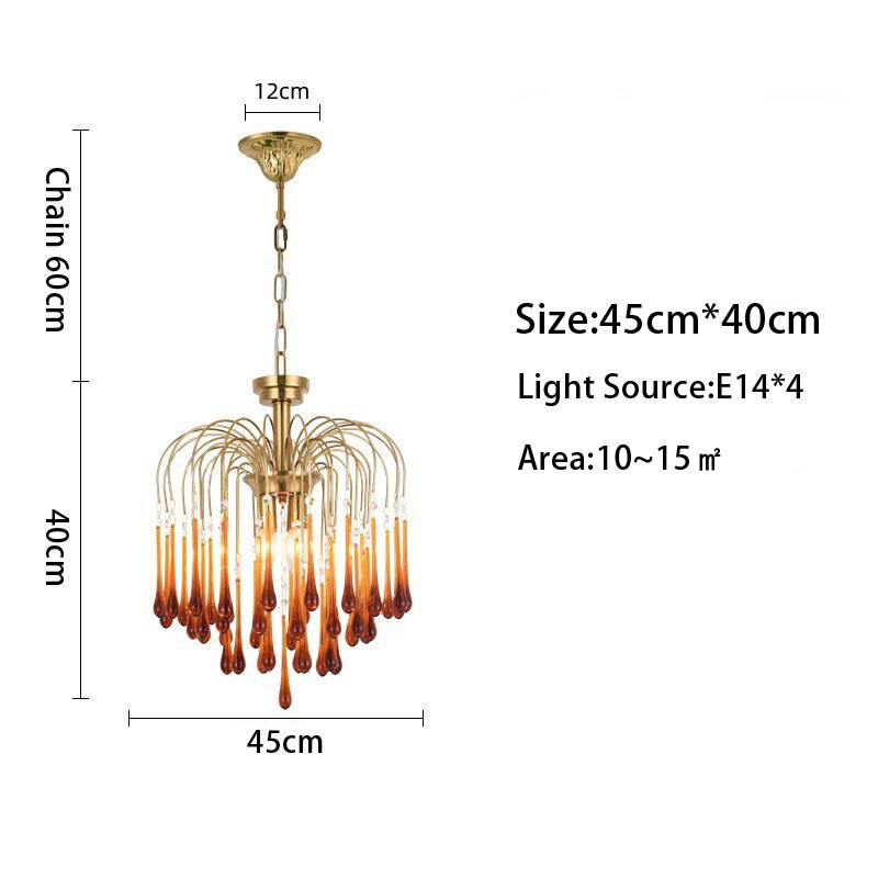 Eker - Retro Luxury Water Drop Pendant Chandeliers Chandelier