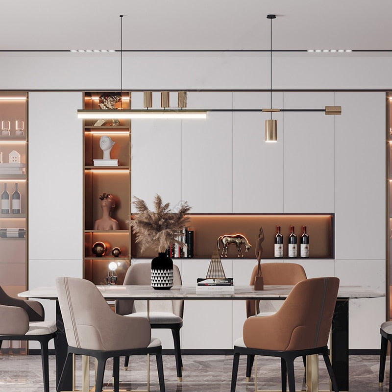 Modern Kitchen Chandelier Deluxe Dining Room Lamp Indoor Lighting Living Long Villa Cafe Pendant