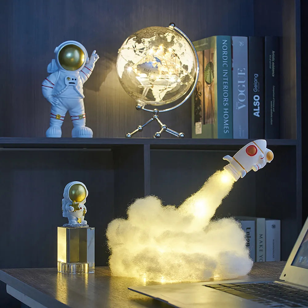 Cute Astronaut Figurines Resin Statue Sculpture Home Decor Spaceman Miniatures Table Ornaments
