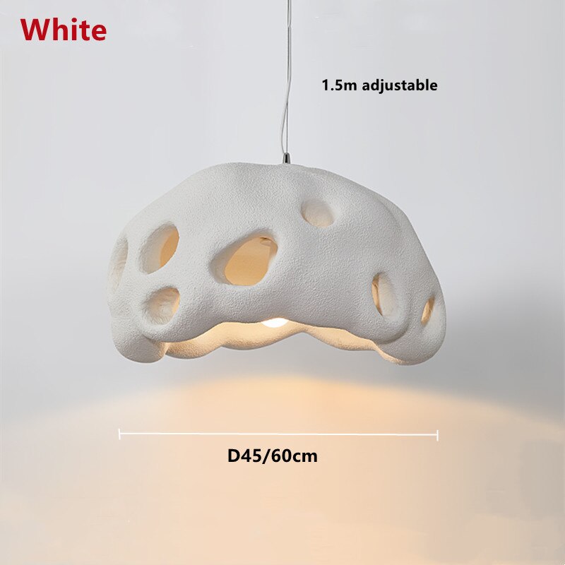 Nordic Wabi - Sabi Cream Pendant Light - Designer Led Decor Lamp For Restaurants Living Rooms
