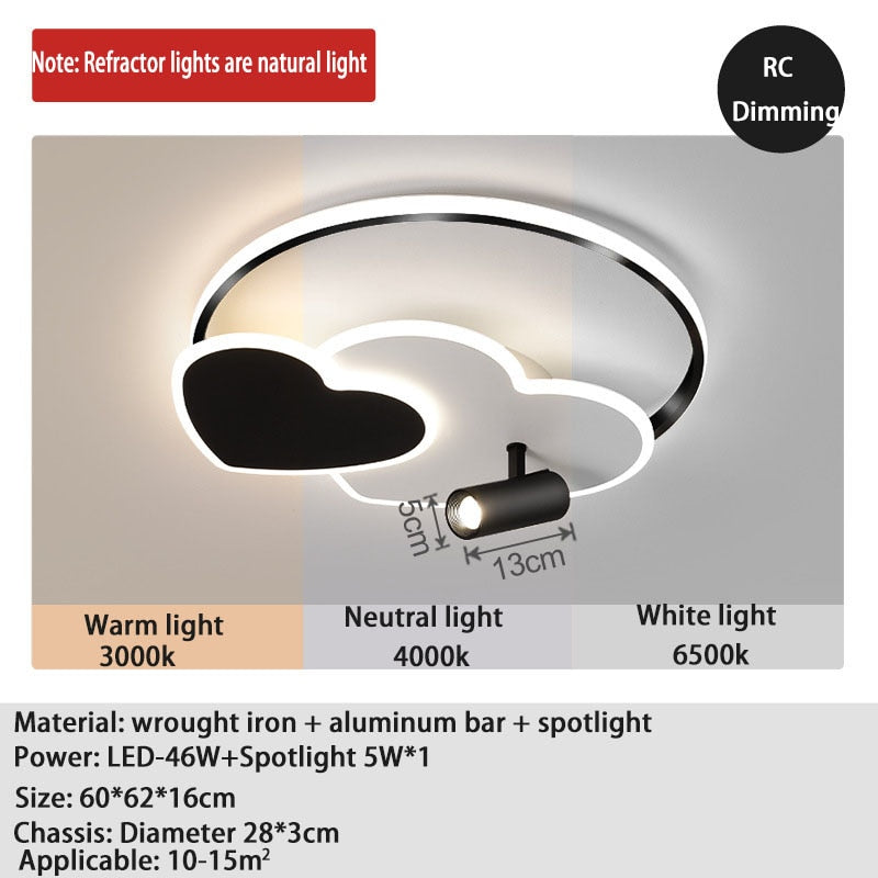 Modern Heart - Shaped Led Spotlight Ceiling Light Bedroom Study Led Children’s Room Indoor