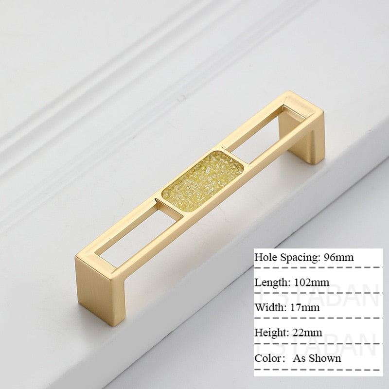Zinc Alloy Gold Diamond Cabinet Knobs Kitchen Door Handles Drawer Cupboard Handle For Furniture