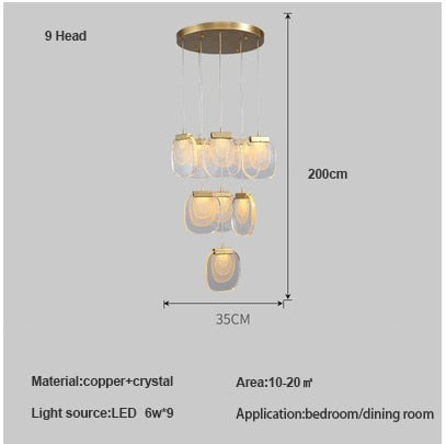 Post - Modern Crystal Chandelier For Bedside Rotating Duplex Building Luxury Creative Personality