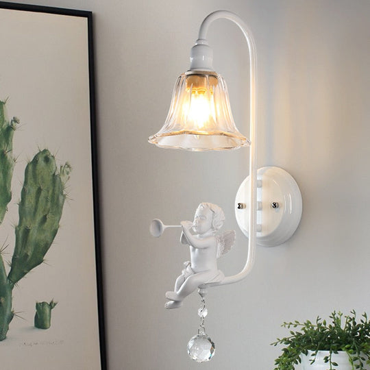 Nordic Wall Lamp Angel Pastoral Bedside Light Foyer Study Classic Interior Home Decor Corridor