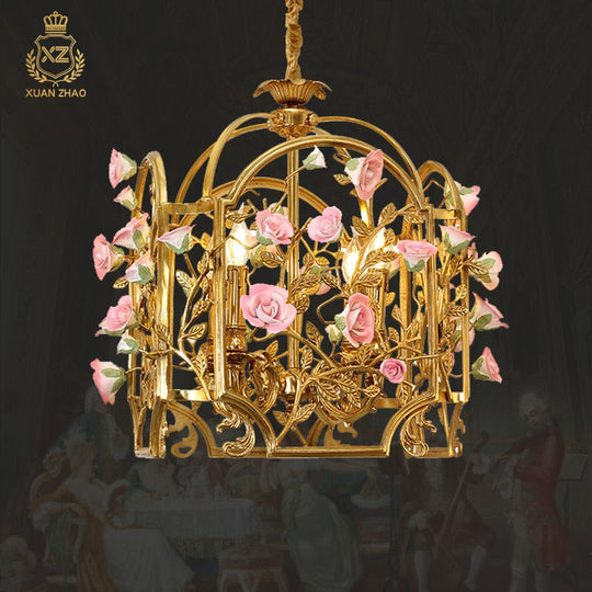 Lily - French Baroque Lamp Home Decorative Luxury Ceramic Flower Pendant Light For Wedding