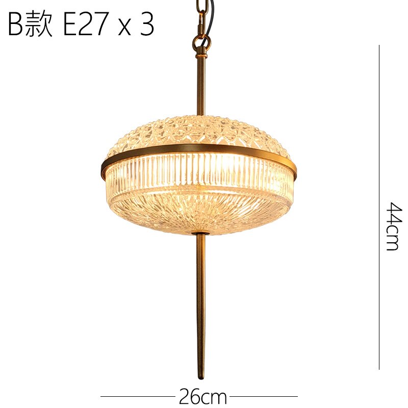 American Retro Glass Cans Shade Pendant Lights Modern Kitchen Hanging Lamp Living Room Dining Room