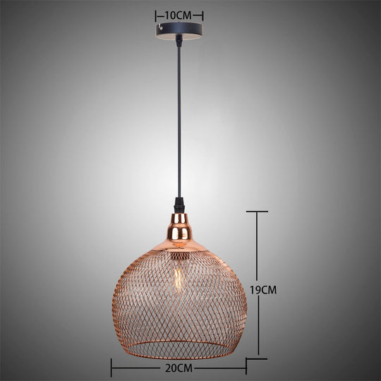 Nordic Restaurant Bar Lighting Living Room Walkway Retro Rose Gold Bird Cage Creative Light Fixture