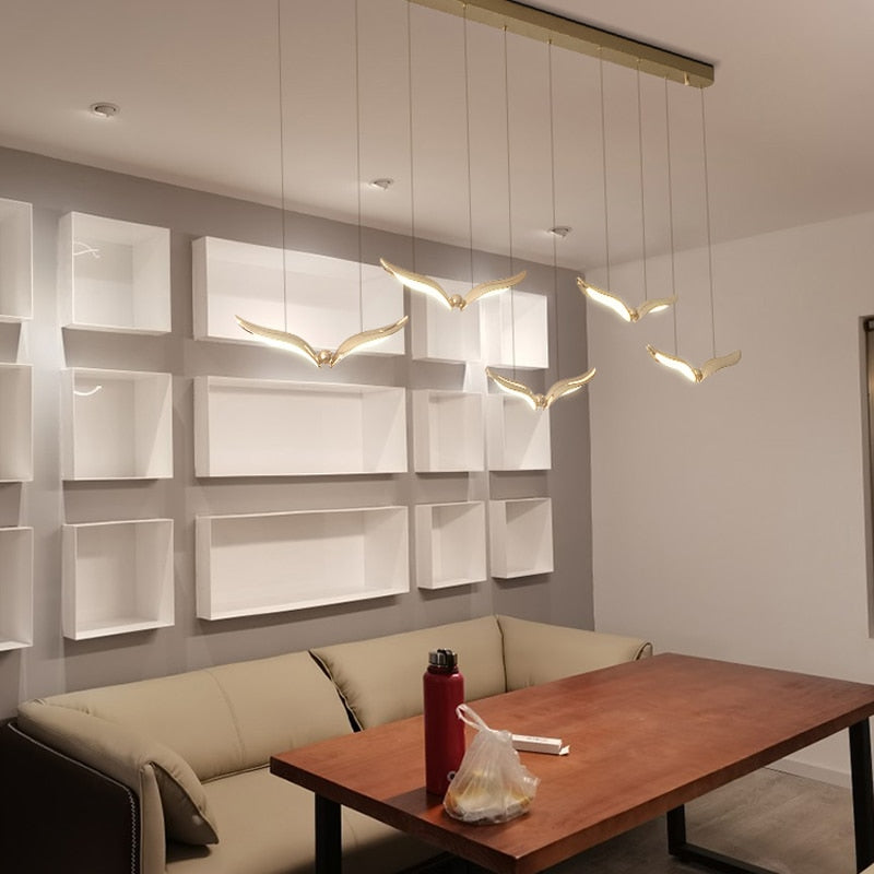 Seagull Led Chandelier Designer Creative Bar Simple Modern Personality Art Dining Table Lamp