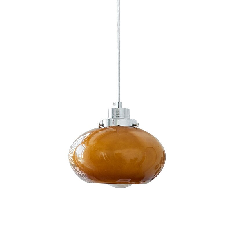 Bauhaus Egg Tart Glass Chandelier American Vintage Pendant Lamp Modern Bedroom Lava Medieval Orange