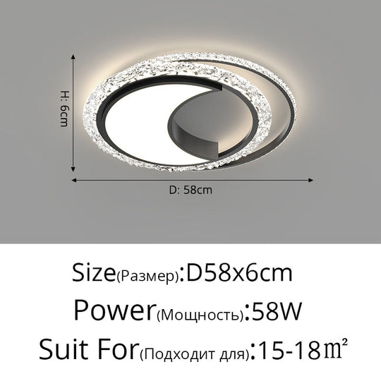 Nordic Bedroom Recessed Led Ceiling Lights Post - Modern Luxury Crystal Creative Living Room