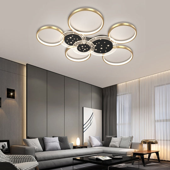 Simple And Modern Atmosphere Household Round Chandeliers Nordic Living Room Lamp New Creative
