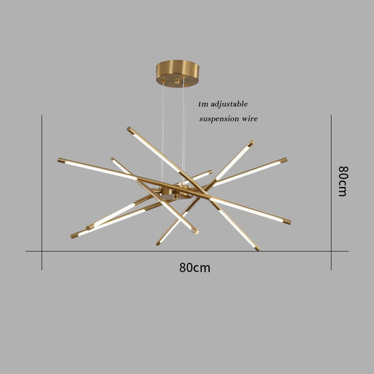 Nordic Screw Propeller Led Chandeliers For Living Dining Room Pendant Lights Iron Art Light Stick