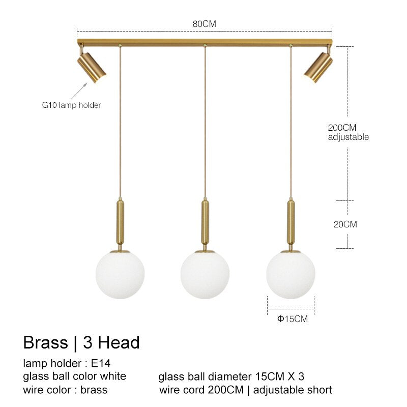 Nordic Modern Glass Ball Chandeliers Lighting For Dining Room Home Decor Pendant Light Kitchen