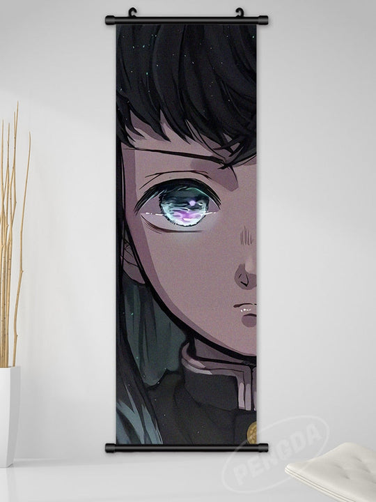 Demon Slayer Anime Scroll Art - Rengoku Kyoujurou Canvas Poster For Home Decor 25X75Cm / Red China