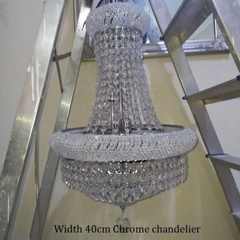 Empire Gold Crystal Chandelier - Elegance For Foyer Kitchen Island And Staircase Chandelier