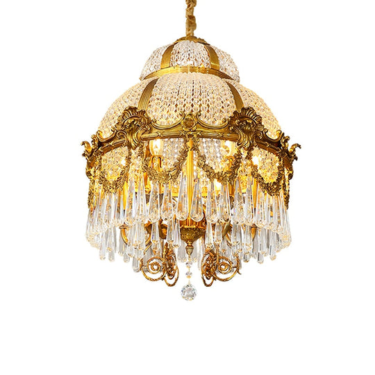 Elysium - European High Quality Brass Crystal Chandelier Hanging Lantern Light For Bedroom And