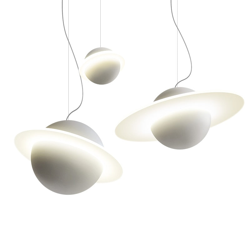 Nordic Design Minimalist Jupiter Ring Pendant Lights For Living Room Decoration Adjustable Led