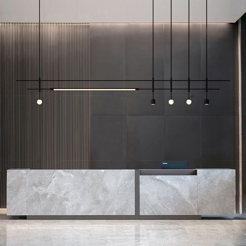 Sleek Height - Adjustable Dining Room Chandelier - Minimalist Gold And Black Metal Design Pendant