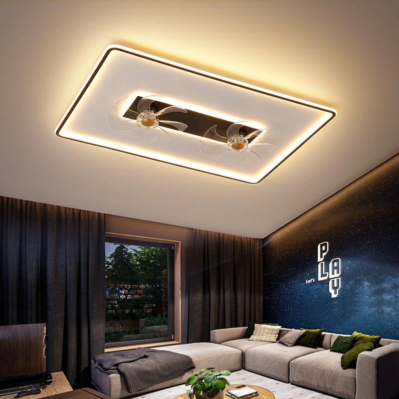 Nordic Luxury Led Ceiling Fan Lights Brightness Dimmable For Living Room Bedroom Dining Kitchen Home