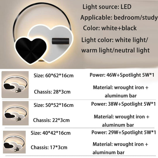 Modern Heart - Shaped Led Spotlight Ceiling Light Bedroom Study Led Children’s Room Indoor