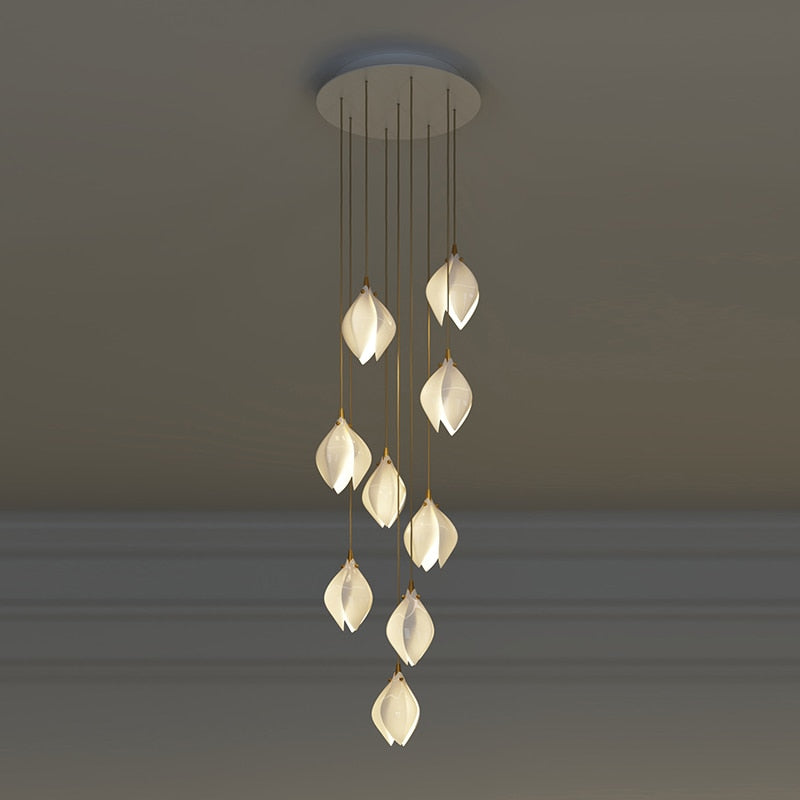New Nordic Simple Ceramic Magnolia Restaurant Chandelier Hotel Sales Office Personality Bedroom