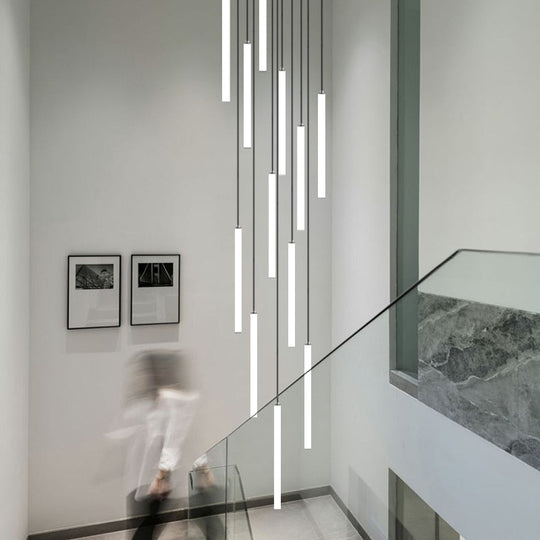 Stair Chandelier Strip Lamp Duplex Building Modern Minimalist Kitchen Light Luxury Villa Restaurant