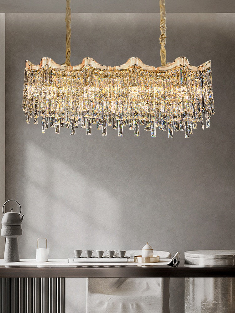 Light Luxury Crystal Lamp Livingroom Chandelier Personality Atmosphere New Hall Living And Dining