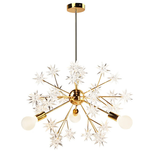 Postmodern Simple Atmosphere Led Star Lamp Gold Pendant Lights Lustre Pendente Corridor Porch