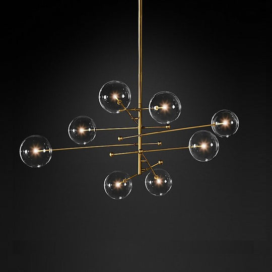 Modern Bronze Glass Pendant Light Bubbles Chandelier Study Living Room Restaurant Hanging Lamp Decor