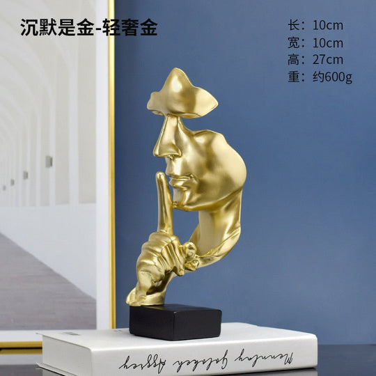 Silent One Statue Abstract Figure Sculpture Small Ornaments Resin Creative Home Decoration Modern