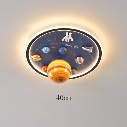 Astronaut Space Planet Ceiling Lights Dreamy Kids Children Bedroom Led Lamp Decor Diorama 3D Galaxy