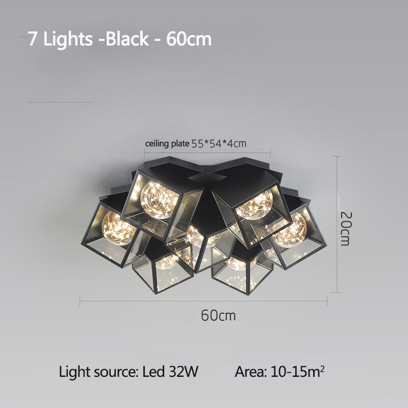 Modern Led Gypsophila Ceiling Chandelier Bedroom Living Dining Room Pendant Lamp Luster Deco