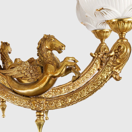 French Full Copper Chandelier Vintage Luxury Hotel Hall Bedroom Study High-End Lamp Chandelier