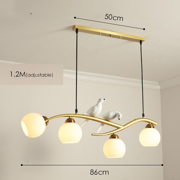 Nordic Modern Bird Pendant Lights White Glass Ball G Type - Gold / Cold White Lighting