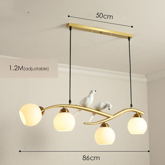 Nordic Modern Bird Pendant Lights White Glass Ball G Type - Gold / Cold White Lighting