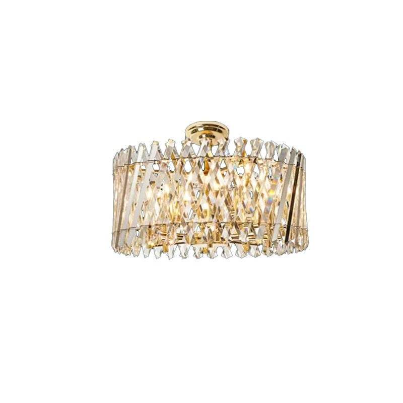 Nordic Luxury Gold Crystal Led Ceiling Lamp - Dimmable Chandelier For Home Decor & Dining Room
