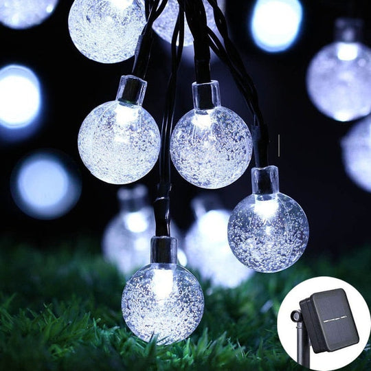 8 Modes Solar Light Crystal Ball 5M/7M/12M/ Led String Lights Fairy Garlands For Party /Outdoor