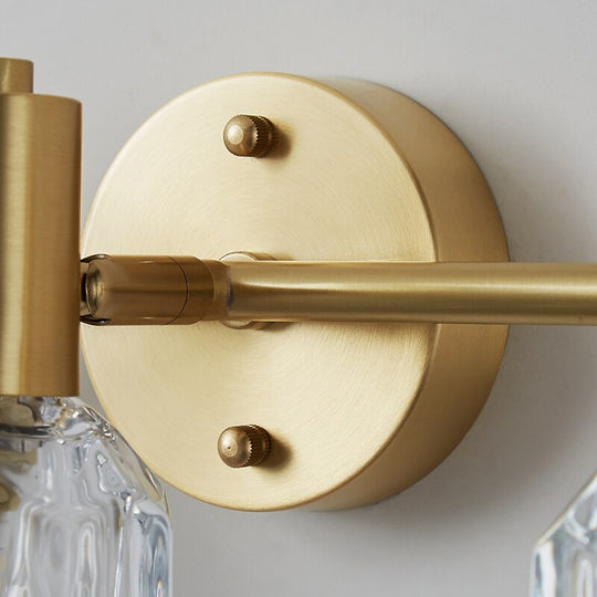 Modern Copper Crystal Mirror Light Luxury Gold Simple Bathroom Toilet Washstand Vanity Lamp Bedroom