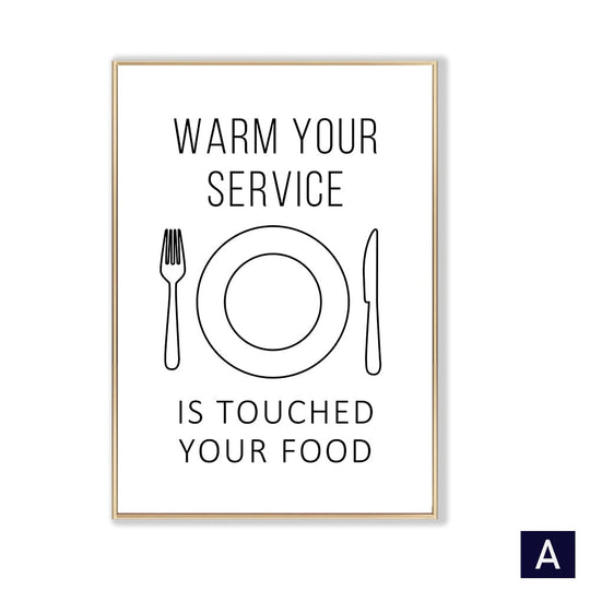 Black White Canvas Painting Nordic Kitchen Quotes Wall Posters Art Prints Pictures For Dining Room