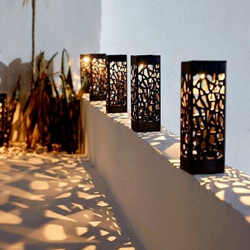 Solar Garden Light Waterproof Hollowing Out Patio Pathway Lawn Landscape Lamps Lantern Decoration