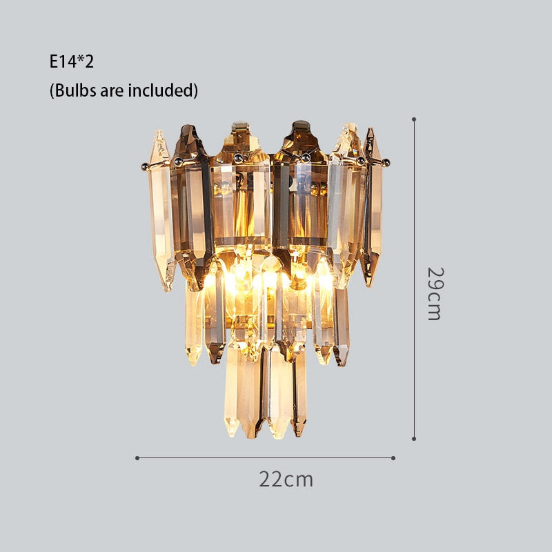 Modern Dimmable Led Chandeliers - Black Gray Crystal Lustres For Bedroom Decor & Ceiling Home