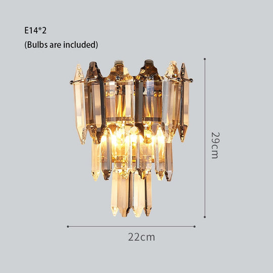 Modern Dimmable Led Chandeliers - Black Gray Crystal Lustres For Bedroom Decor & Ceiling Home