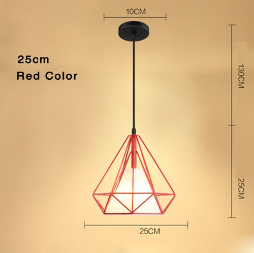 Retro Industrial Chandelier Russian Attic Cage Diamond - Shaped Hemp Rope Dining Room Living