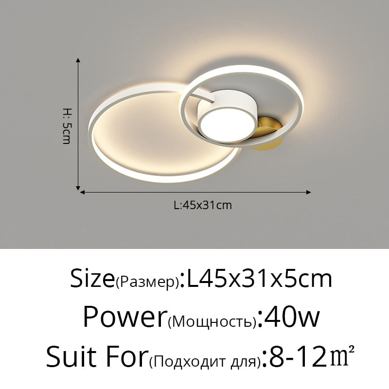 Postmodern Minimalist Living Room Chandeliers Creative Aluminum Bedroom Lamp Led Art Study Ceiling