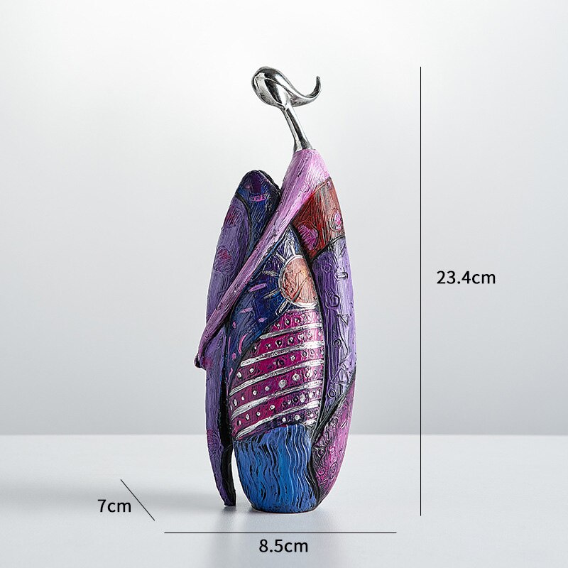 Abstract Art Resin Woman Sculpture: A Modern & Vibrant Touch For Home Decor 5 Items