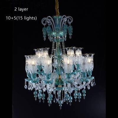 Led Chandeliers Living Room Crystal Lamp Modern Restaurant Bedroom Study Candle Light Glass Fixture
