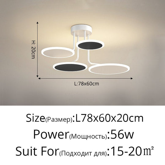 Nordic Minimalist Led Ceiling Chandeliers For Living Room Bedroom Dining Table Lamp Home Fixture