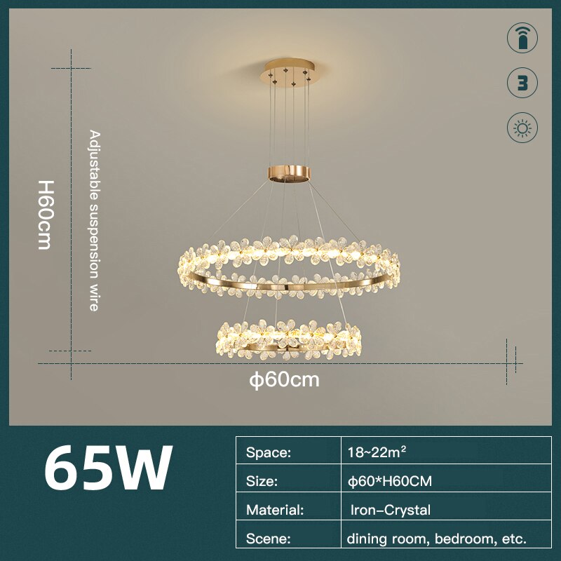 Modern Crystal Led Chandeliers Lamp For Home Living Dining Room Deco Lights Bedroom Table Lighting