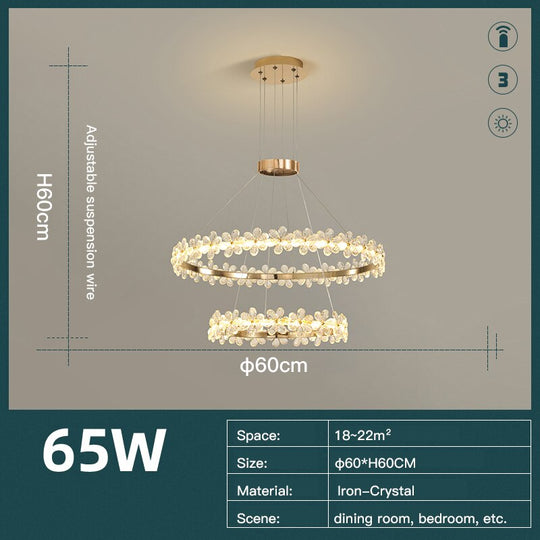Modern Crystal Led Chandeliers Lamp For Home Living Dining Room Deco Lights Bedroom Table Lighting